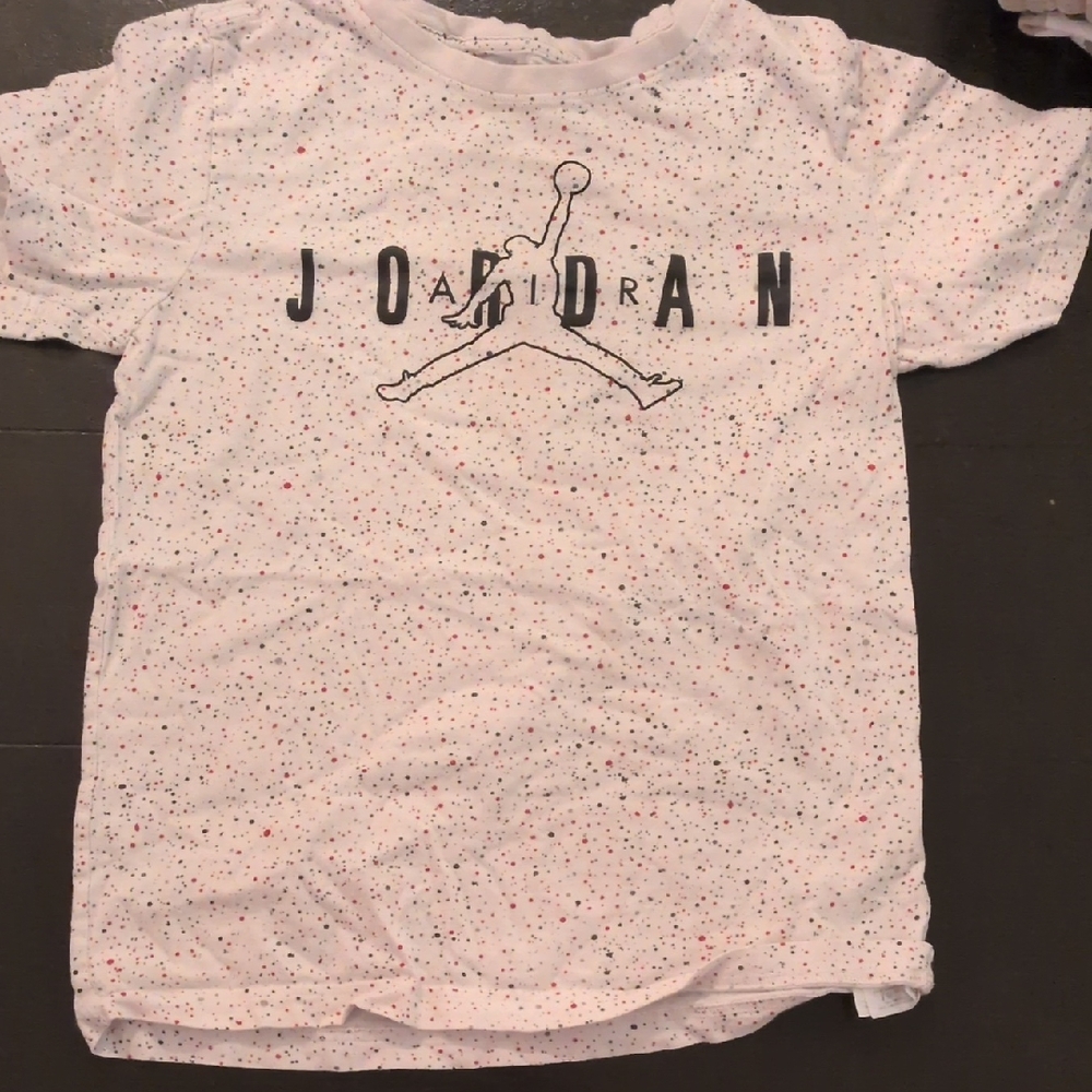 Jordan Kids' White T-Shirt with Speckled Design